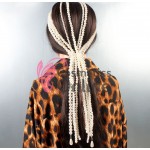 Accesoriu pentru par cu clips PRL01BB cu un sirag de perlute albe